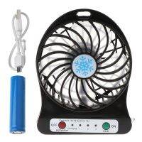 Portable Outdoor LED Light Fan Air Cooler Mini Desk USB Fan With 18650 Battery X6HA