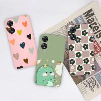 เคส A78 A58 5G OPPO เคสผิวด้านซิลิโคนนิ่มกันกระแทกลายการ์ตูนไดโนเสาร์ดอกทานตะวันน่ารักเคสแฟชั่นฝาหลังสำหรับ OPPO A 58 A 78กระเป๋าโทรศัพท์กันชนให