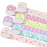 Bunny Rabbit Easter 9mm/38mm/16mm/25mm/22mm/75mm Grosgrain Ribbon Wrapping Hair Bow DIY Decoration Gift Packing 5 Yards Gift Wrapping  Bags