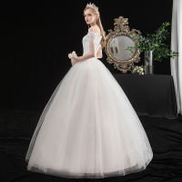 ชุด off Shoulder Wedding Dress Bridal Wedding Dress Korean Princess Simple Floor-Length Photo Studio Wedding H099 ชุด แต่งงาน