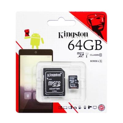 รับประกันของแท้ Kingston เมมโมรี่การ์ด Micro SD (SDHC) 64 GB Class 10 SPEED 80Mb/sส่งเร็วทันใจ Kerry Express