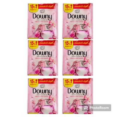 แพ็ค 6 ซอง (23มล/1ซอง) ดาวน์นี่ กลิ่นหอมดอกไม้บานสะพรั่ง ผลิตภัณฑ์ปรับผ้านุ่ม สูตรเข้มข้นพิเศษ Downy Premium Parfum