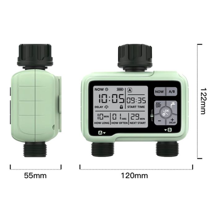 2-outlet-auto-water-timer-with-lcd-display-household-outdoor-irrigation-water-timer-timed-auto-garden-watering-tool