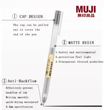 MUJI Gel Ink Ballpoint Pens 0.38mm Blue-black 10pcs Thailand