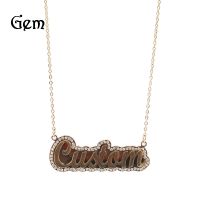 [COD] Hip-hop personalized stainless steel double letter necklace professional design cutting English wholesale