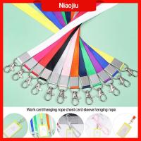 NIAOJIU 1Pcs สีสัน เครื่องใช้สำนักงาน ป้ายชื่อ เชือกเส้นเล็กที่ใส่ป้าย เชือกแขวน ผู้ถือบัตรประจำตัวประชาชน สายคล้องคอ คล้องคอ