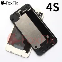 ใหม่ฝาหลังปิดแบตเตอรี่สำหรับ iPhone 4S แผงกระจกด้านหลังเคสสำหรับ iPhone 4S อะไหล่สำรองสีดำสีขาว