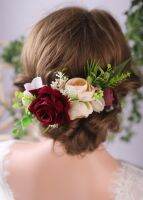 Chic Flower Hair Comb Red Rose Wedding Bridal Hair Accessories Female Glamour Classic Hair vine Fashion Hair Pins for women