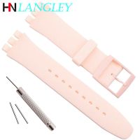 fgjdtrdh Watchband Replacement Waterproof Jelly Silicone Rubber Watch Strap Watch Band for Swatch 16mm 17mm 19mm 20mm Watch Accessories