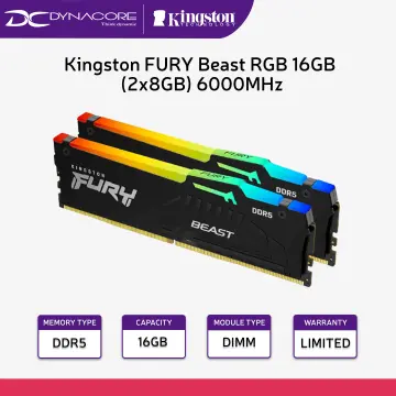 Kingston 16GB FURY Beast RGB DDR4 3600 MHz UDIMM Memory Kit (2 x 8GB)