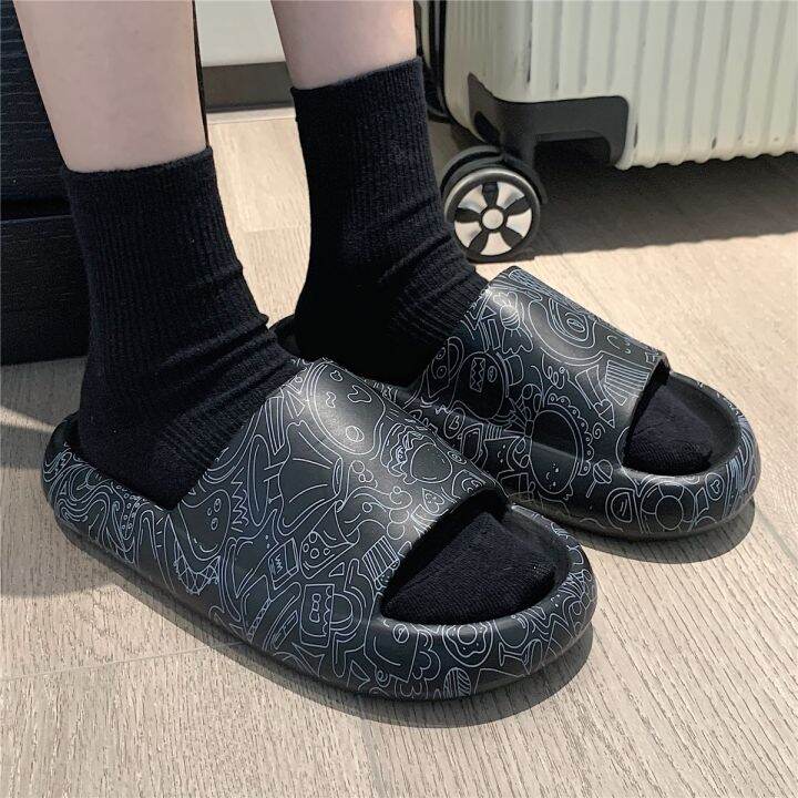 article-to-the-fashion-popular-logo-graffiti-cool-summer-slippers-female-eva-odor-proof-soft-bottom-couples-in-street-fashion-slippers-male