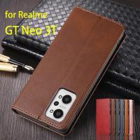 Leather Case for OPPO Rrealme GT Neo 3T Flip Case Card Holder Holster Magnetic Attraction Cover Case Wallet Case Fundas Coque