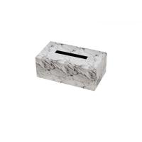 [ของแท้ ส่งฟรี] TISSUE BOX WHITE กล่องทิชชูแผ่น PVC MARBLE ขาว ของแท้ สินค้าคุณภาพ