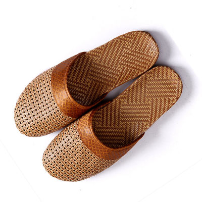 Men Women Summer Shoes Slippers Flax Mesh Breathable Non-Slip Sandals Beach Flip Flops Male Indoor Slippers Slides