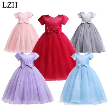Girls Flower Embroidery Princess Dress Kids Elegant Party Clothes