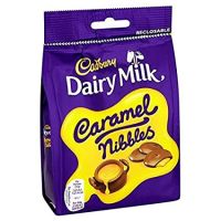 Import Foods? Cadbury Dairy Milk Caramel Nibbles 120g แคดเบอรี แดรี่มิลค์ ช็อกโกแลตนมสอดไส้คาราเมล แบบถุง 120 กรัม