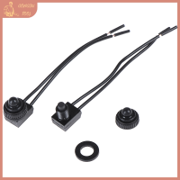 ? TOOL 2pcs 12V ปุ่มกดกันน้ำเปิด-ปิดด้วย4 "สายนำสีดำ