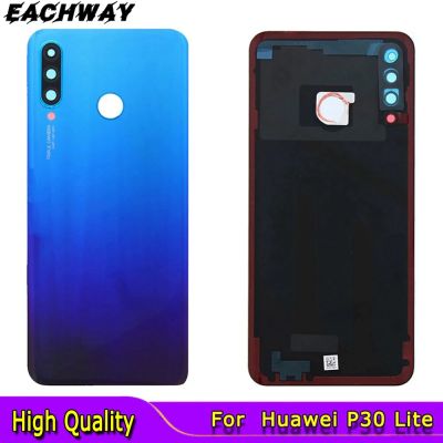 New Back Glass For Huawei P30 Lite Battery Cover Rear Door Housing Case +Camera Lens Huawei Nova 4e P30 Lite Battery Cover Replacement Parts