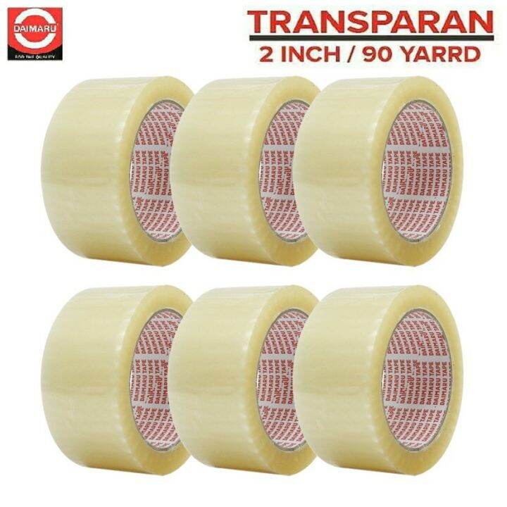 Lakban Daimaru Tape Isolasi Bening 2 inch x 90 Yard 1 Pack (6 Roll ...