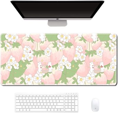 Cute Computer Desk Mat for Keyboard Large Mouse Pad Kawaii Aesthetic Desk Decor Accessories Anime Gaming Non Slip Pad