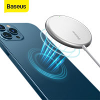 Baseus Official Store แท่นชาร์จแม่เหล็กไร้สาย ไวเลสชาร์จ ชาร์จไร้สาย 15W Magnetic Wireless Charger Magsafe Super Mini Fast Charger with Type-C Cable For iPhone 13 Pro Max 12 Pro Max