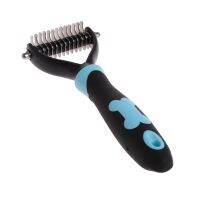 ✪Dog แปรงขนสัตว์ Dematting Grooming Deshedding เครื่องมือหวีพร้อมใบมีด Rake 10/13/18ใบมีด "]