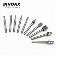 【✔In stock】 guangz Binoax ใช้โม่แบบโรตารี่ไม้สาย Dremel ไทเทเนียม10ชิ้นเครื่องตัดไฟล์ซึ่งหมุนรอบที่แกะสลักผลไม้งานไม้เครื่องมือตัด