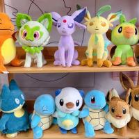 18-28cm Pokemon Plush Toy Grookey Sprigatito Oshawott Leafeon Espeon Morpeko Gonbe Mimikyu Anime Figure Peluche Toys