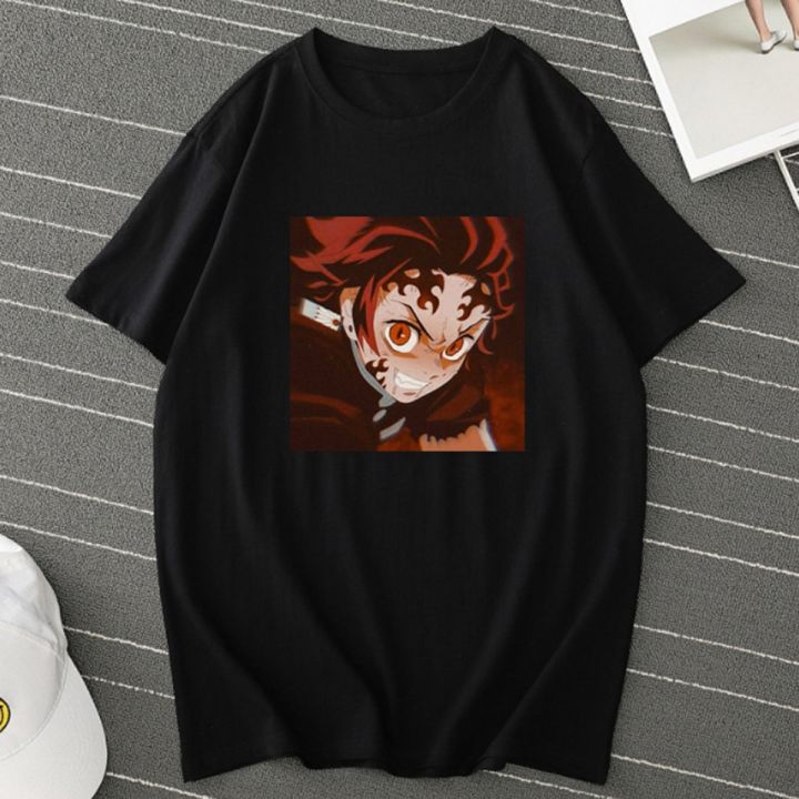 demon-slayer-japanese-anime-t-shirt-for-men-cartoon-funny-face-tanjiro-t-shirt-clothing-100-cotton-gildan