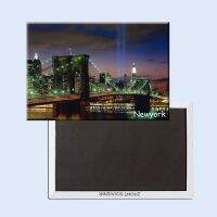 {6shop Department Store} Brooklyn Bridge Of NY Tourist แม่เหล็กติดตู้เย็น78x54mmScenery แม่เหล็กติดตู้เย็นแบบแข็ง20870