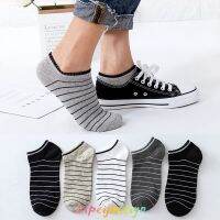 Mens Socks Korean Version Boat Shallow Mouth Fashion Stripes Low-Cut Pin