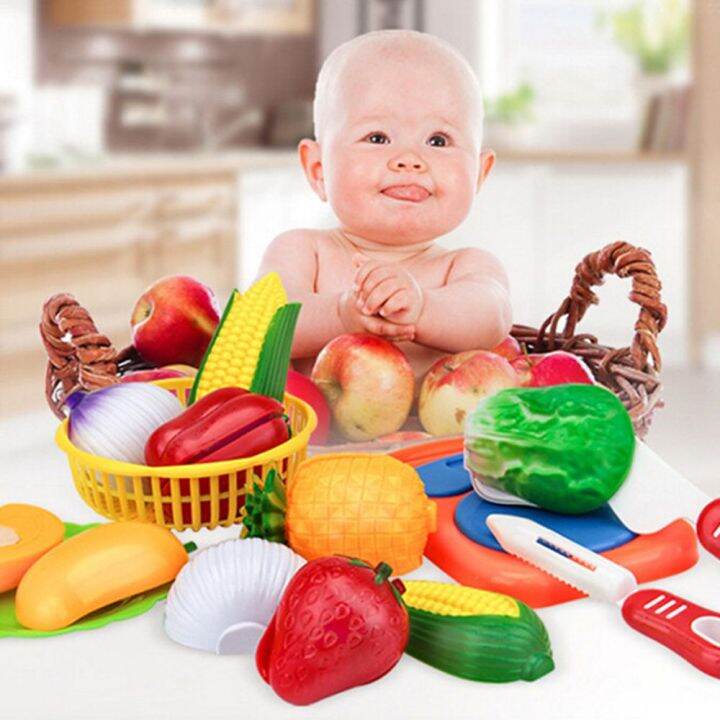 ONFIN Montessori Learning Cutting Fruit Vegetable Pretend Play Set