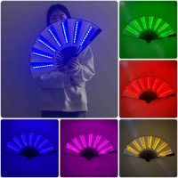 【YD】 Folding 13inch Colorful Wedding Hand Fans for Night Décor Performance Props