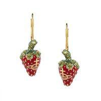 Westwood Vivian vivienne Vivienne Saturn LEONELA Strawberry Earrings Niche temperament sweet and lovely style 2023 import