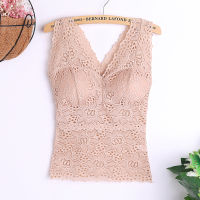 Veli Shy Cami Padded Tank Top Womens Bra Cami Bralette Crochet Bra Vest Bustier Crop Top