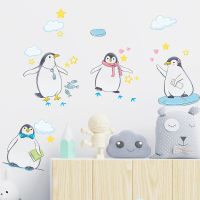 Cartoon Wall Sticker For Children Animal Little Penguin Room Decor Stickers Home Decoration Accessories Self-Adhesive Wallpaper
