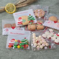 100pcs New Year 2022 Christmas Stocking Boots Cookies Packaging Bags Stocking Bakery Gift Candy Muffin Open Top Bag Navidad 2021 Socks Tights