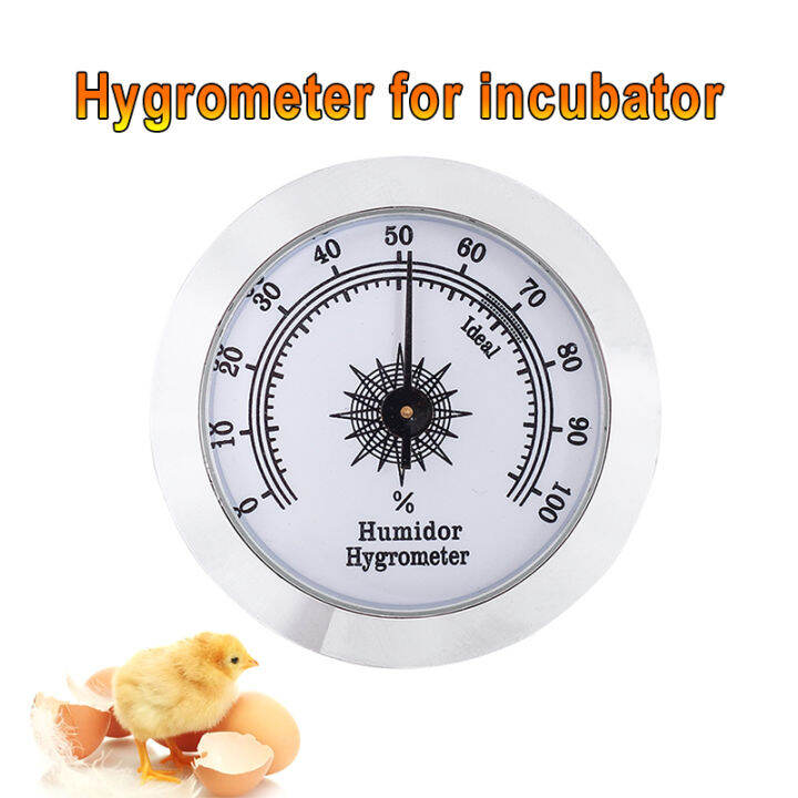 Mini Humidor Hygrometer Round Glass Analog Hygrometer for Chicken Egg Incubator Parts and