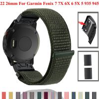 22 26mm Nylon Watchband Strap for Garmin Fenix 6 7 5 Fenix 6X 7X 5X plus 3 3HR Forerunner 935 945 Quick Release Smart Watch band