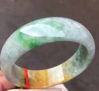 Rare Natural Three-color Burma Emerald Jade Bangle Exquisite Fashion Jewelry Accessories Gifts Physical Shooting Bracelet