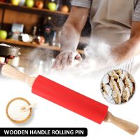 Rolling Pin Food Grade Non Stick Silicone Fondant Roller Durable Wooden Handle Fondant Cake Rolling Pin 11.8 39; 39; Labor Saving