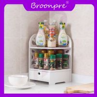 Broonpre ชั้นวางของในห้องน้ำชั้นไม้สำหรับวางของที่แขวนเครือ่งประดับแบบตั้งโต๊ะลิ้นชักกล่องเก็บเครื่องสำอางชั้นวางอุปกรณ์อาบน้ำมุมShlvesขาตั้ง