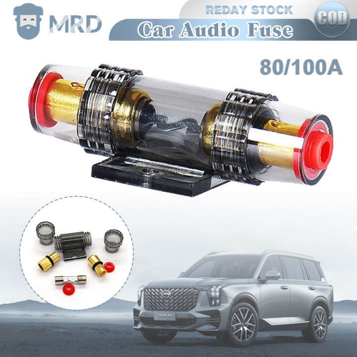 1pcs Car Audio Refit Fuse Holder With 80A/100A Fuse, Inline AGU Fuse