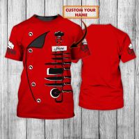 （Hot selling adult and child sizes in 2023）✒▧❁Fashion t shirt Custom Name Master Chef Red 3D Printing Mens Summer Short sleeve Unisex Casual sp（Contact Laitu Customization）