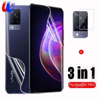 3 In 1 Hydrogel ฟิล์มสำหรับ Vivo V21 5G 6.44 "V21 4G ด้านหน้าปกป้องหน้าจอนุ่มเคส TPU สำหรับ VIVO V21e V 21เลนส์กล้องถ่ายรูปฟิล์มป้องกันไม่ใช่แก้ว