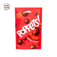 [Best Before 4-NOV-2023]Poppets Toffee Milk Choc Coated Chewy Toffee 130g โปเปตซ์ ท๊อฟฟี่ เคี้ยวหนึบเคลือบมิลค์ช็อค ช็อคโกแลต 130 กรัม