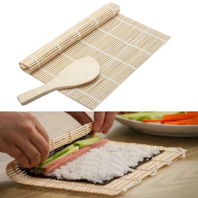 Sushi Roll Maker Kit Roller Mat Rice Paddle Set Kitchen Rice DIY Bamboo Mould