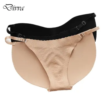 DIVVA Lady Middle Waist Sexy Padding Panties Bum Padded Butt Lifter  Enhancer Hip Push Up Panties Underwear Seamless Panties Buttocks