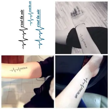 image ekg with heart tracing - Yahoo Search Results | Realistic temporary  tattoos, Heartbeat tattoo, Temporary tattoos