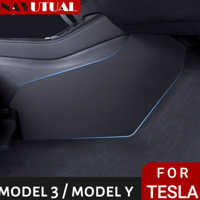 Model3 ModelY รถควบคุมกลางสองด้านเลือนพื้นผิวป้องกันเตะ Pad สำหรับเทสลารุ่น3 Y สกปรกทนเสื่อง่ายทำความสะอาดชิ้นส่วน
